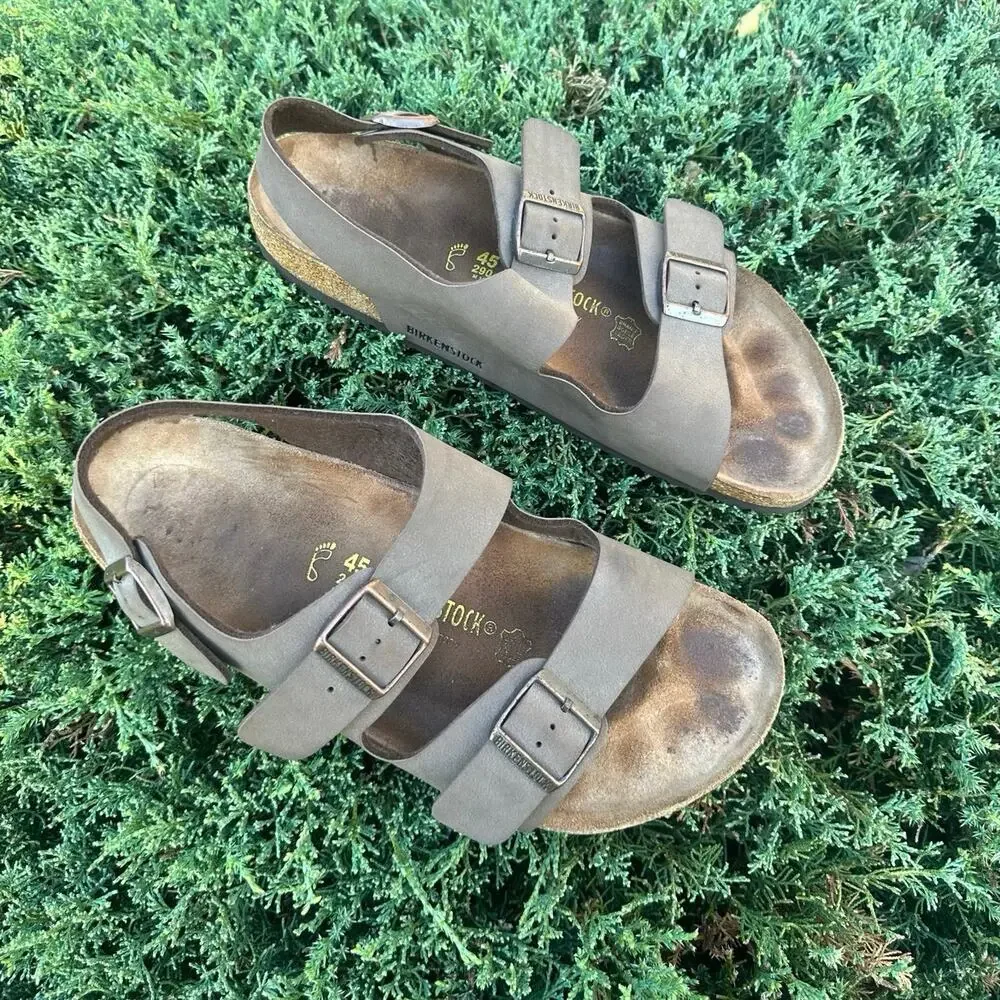 Birkenstock Milano Men’s Leather Sandals Size‎ 45 US M12 Mocha